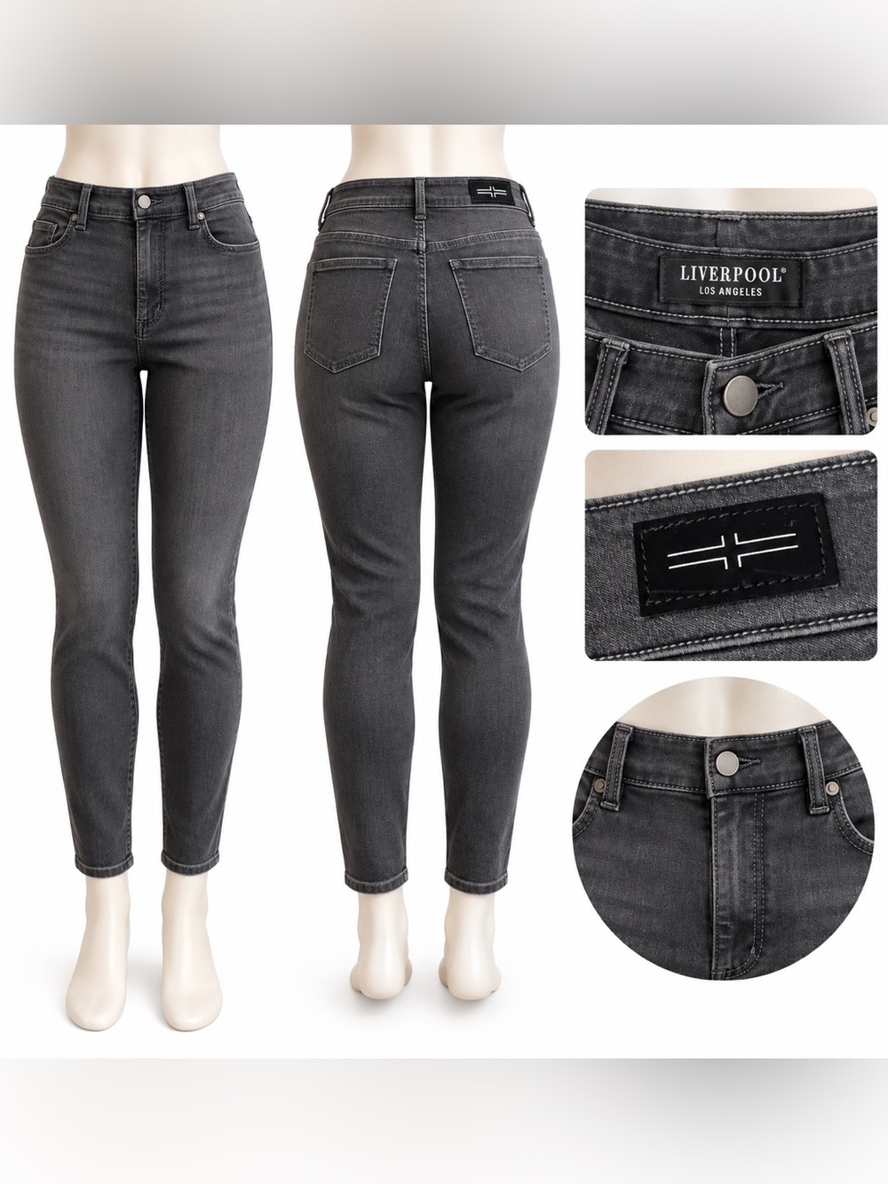 Liverpool Los Angeles The Ankle Skinny Jeans – Charcoal Gray – Size 16W